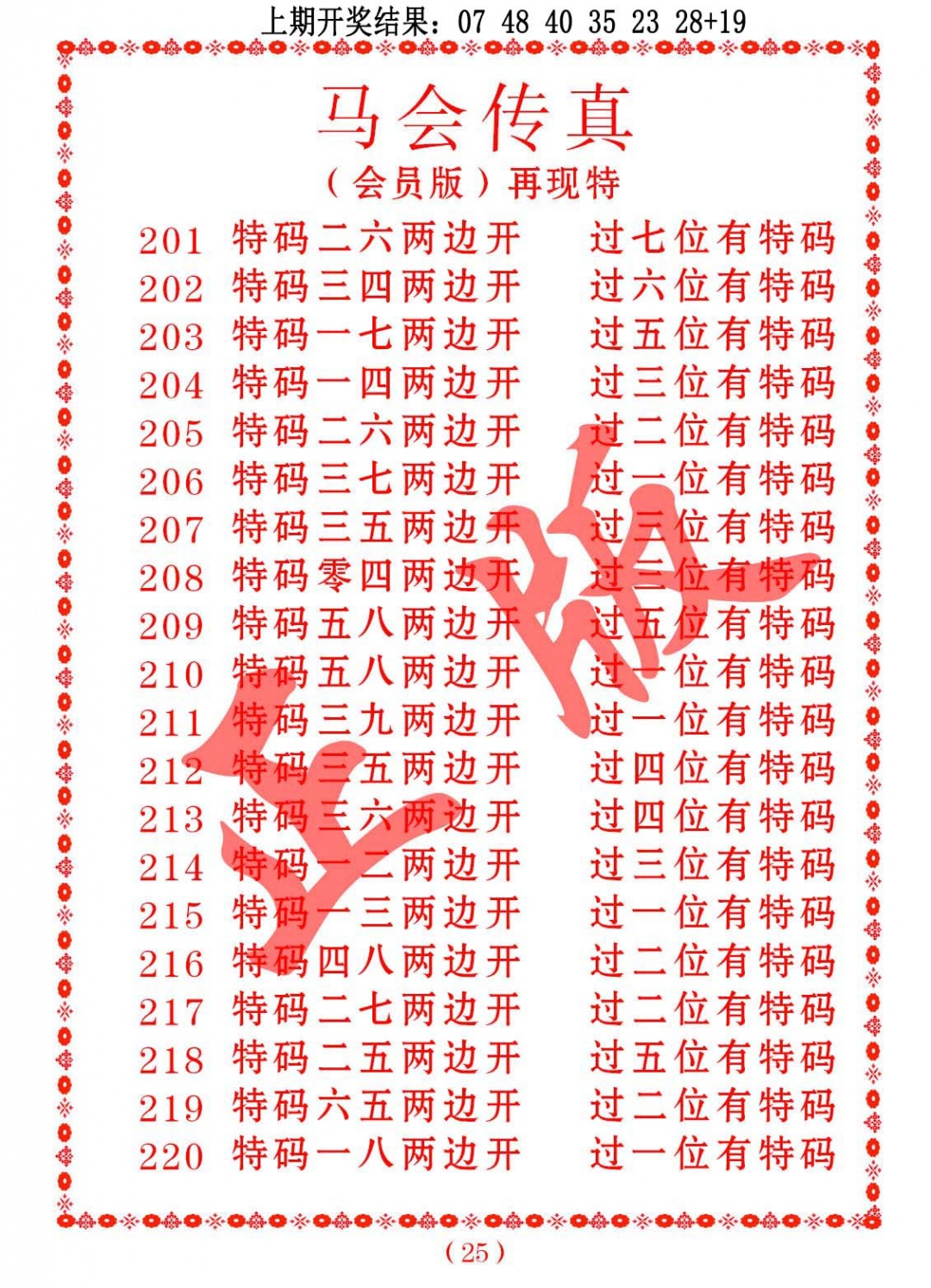 马会传真
