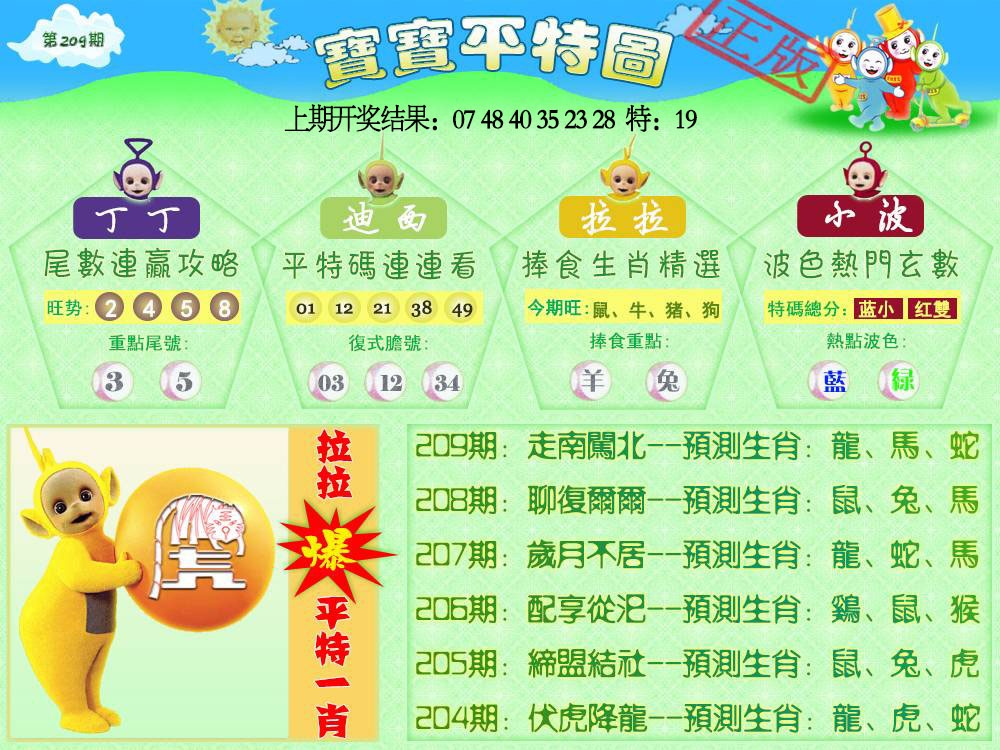 天线宝宝平特图
