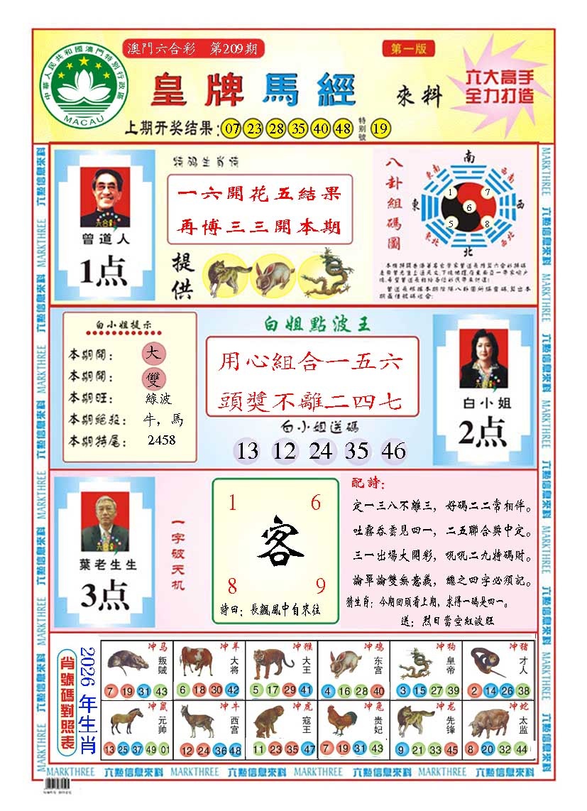 皇版马经A